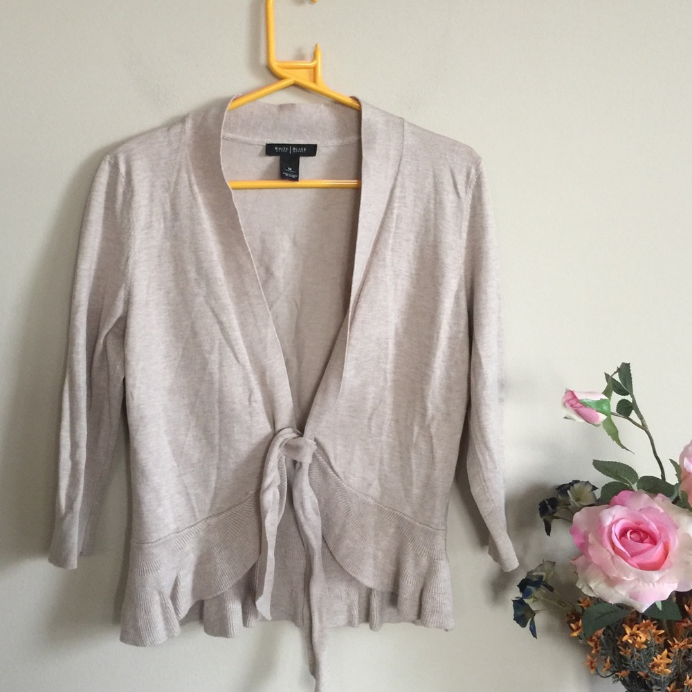 White House Black Market Cream Cardigan
